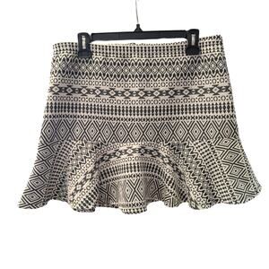 Princess Vera Wang Knit Skater Skirt Gray Geometric Pattern Flare Stretch XL